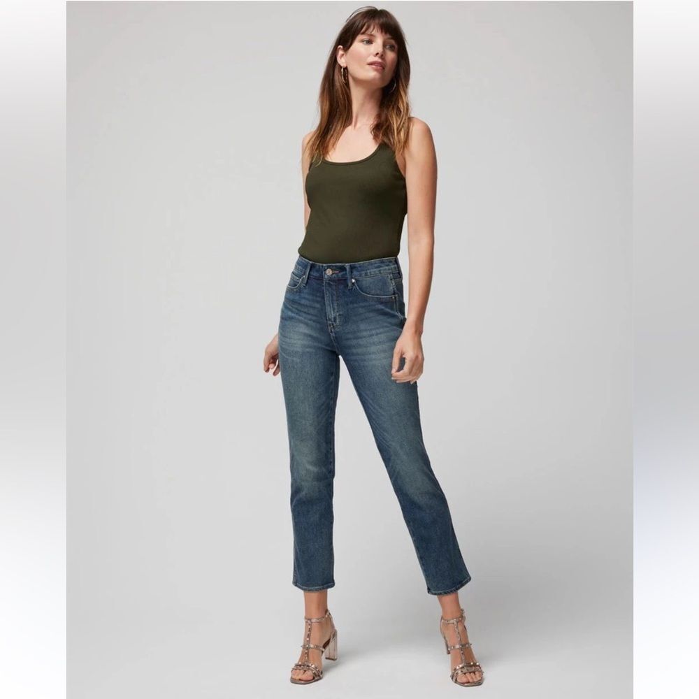 White House Black Market Jeans Womens 10 Slim Crop Silver Trim